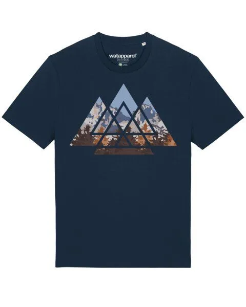 watapparel watapparel T-Shirt Unisex Geometric Landscape, French navy, – Produktbild 1 von 4