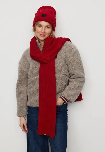 recolution Strickschal aus Baumwolle - HELOCONIA - recolution, Signal red (rot), – Produktbild 2 von 2