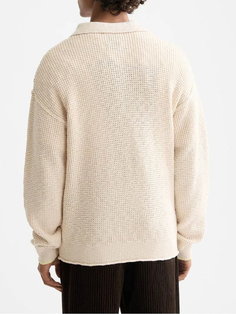 Scotch and Soda Scotch and Soda Waffle stitch dropped shoulder long, Beige, – Produktbild 3 von 5