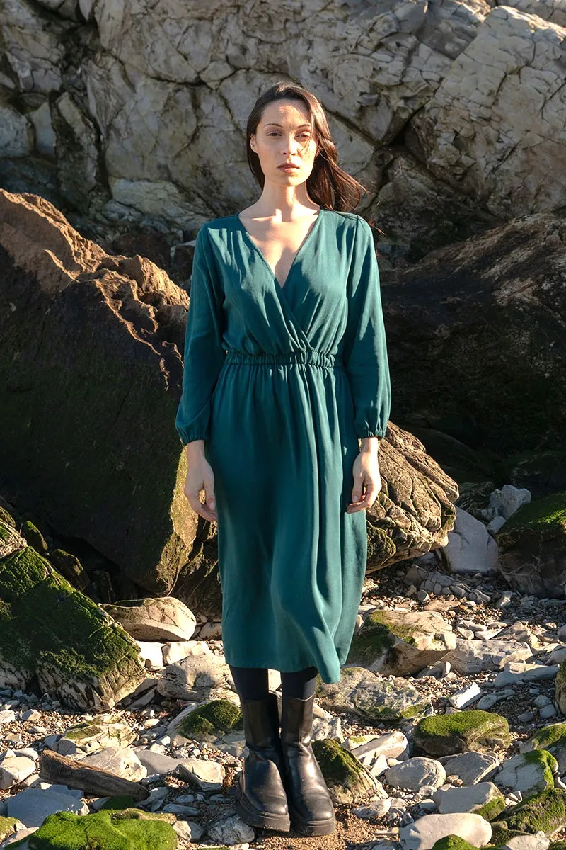 WiDDA Widda Damen vegan Kleid Onny Deep Sea Petrol, Teal, – Produktbild 2 von 2
