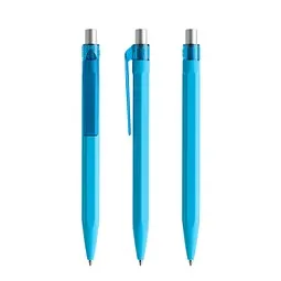 prodir prodir QS50 Soft Touch PRT Push Kugelschreiber, Cyan Blue-Silver satin finish, Silber / hellblau, – Produktbild 1 von 1