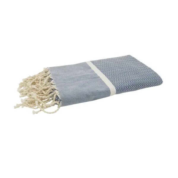 Just Be Just Be Hamamtuch / Strandtuch Chevron, Jeansblau, – Produktbild 1 von 1