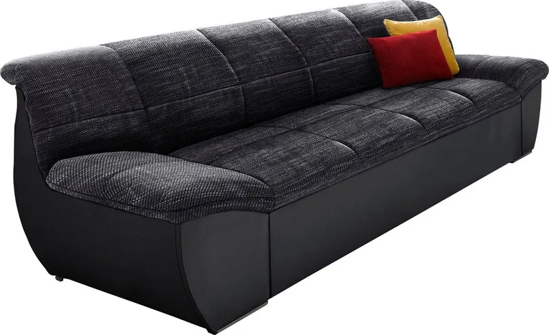 DOMO collection 3-Sitzer SPLASH Breite 232 cm, moderne Sitz- und Rückensteppung, komfortabel, flache Armlehnen zum Entspannen, Schwarz, – Produktbild 2 von 5