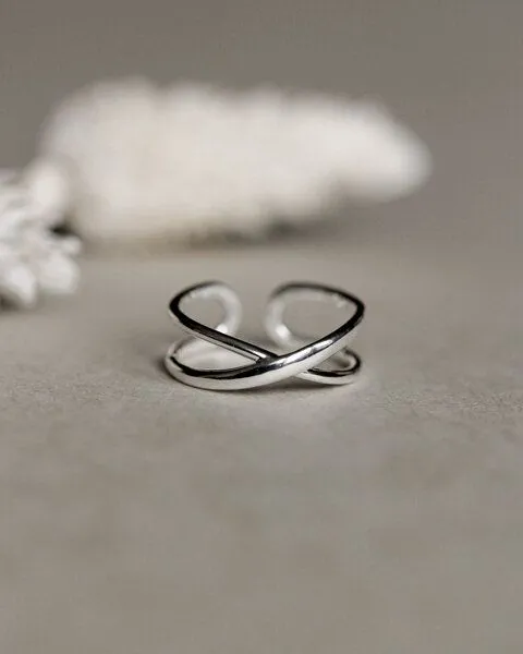 lille mus lille mus Ring 'Doppel' 925 Silber, Silber, – Produktbild 1 von 2