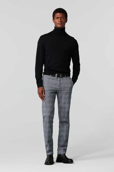 Meyer MEYER Wool Look "Prince of Wales" Chino, Blau (blau), – Produktbild 2 von 4