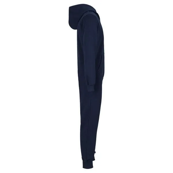 HANDGEDRUCKT HANDGEDRUCKT "Not Today..." Jumpsuit für Erwachsene aus Biobaumwolle (kbA), Navyblue, – Produktbild 3 von 3