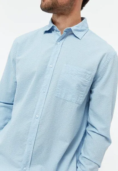 Givn Berlin Givn Berlin Hemd GBYUVAL aus Bio-Baumwoll Seersucker, Ice water blue (structure), – Produktbild 3 von 4
