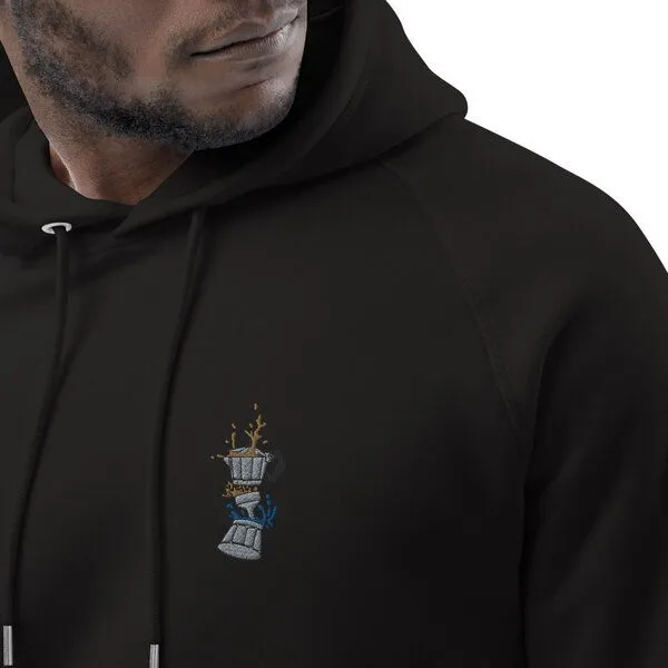 Coffee Fashion Coffee Fashion Espressokocher Boom Bestickter Bio Baumwoll Hoodie, Schwarz, – Produktbild 2 von 2