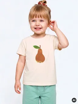 MelaDi MELAdi Kinder Baby-Shirt aus Biobaumwolle - Birne auf Natural Raw – Produktbild 1 von 1