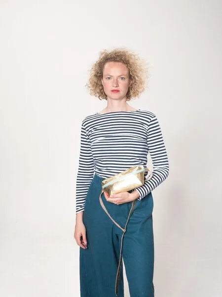 monday market monday market Bauchtasche Luca aus Metallic-Leder, Gold-mint, – Produktbild 1 von 4