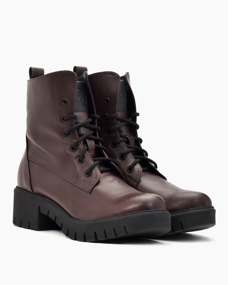 BOHEMA BOHEMA Damen vegan Stiefel Workers No. 3 Chocolate Dark Brown, Dunkelbraun, – Produktbild 2 von 2