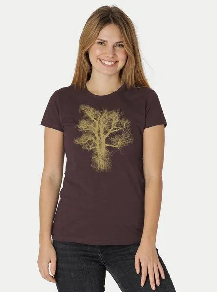 Peaces.bio - handbedruckte Biomode Peaces.bio - handbedruckte Biomode Damen Biobaumwoll T-Shirt Chestnut, Braun, – Produktbild 2 von 3