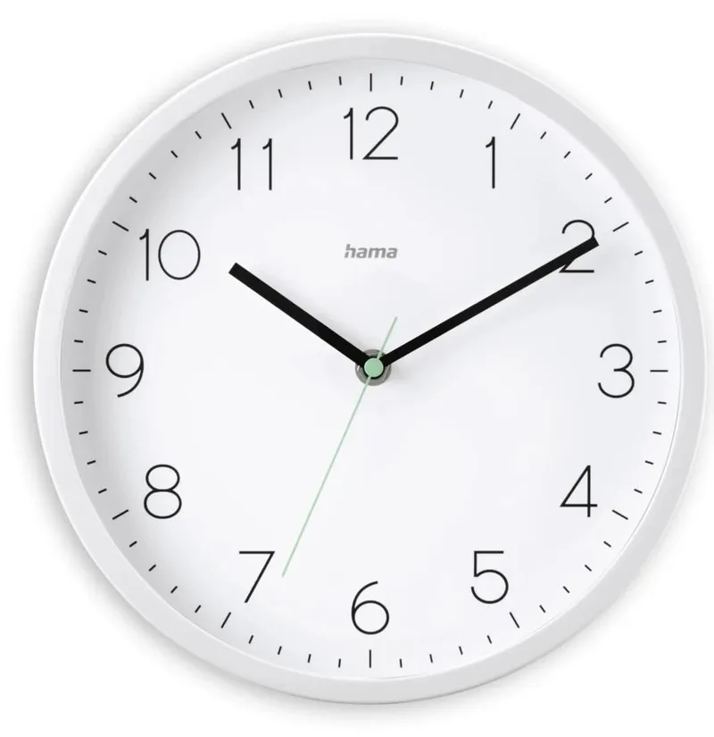 Hama Hama DCF-Funkwanduhr "Menorca", analog, Ø 25 cm, Weiß, – Produktbild 5 von 5