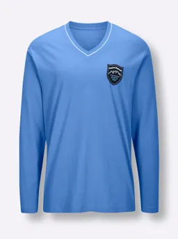 wäschepur men Schlafanzug-Shirt mittelblau – Produktbild 1 von 1