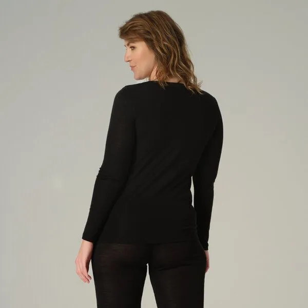 comazo|earth comazo|earth Merinowolle-Seide Shirt, GOTS zertifiziert, Schwarz, – Produktbild 6 von 7
