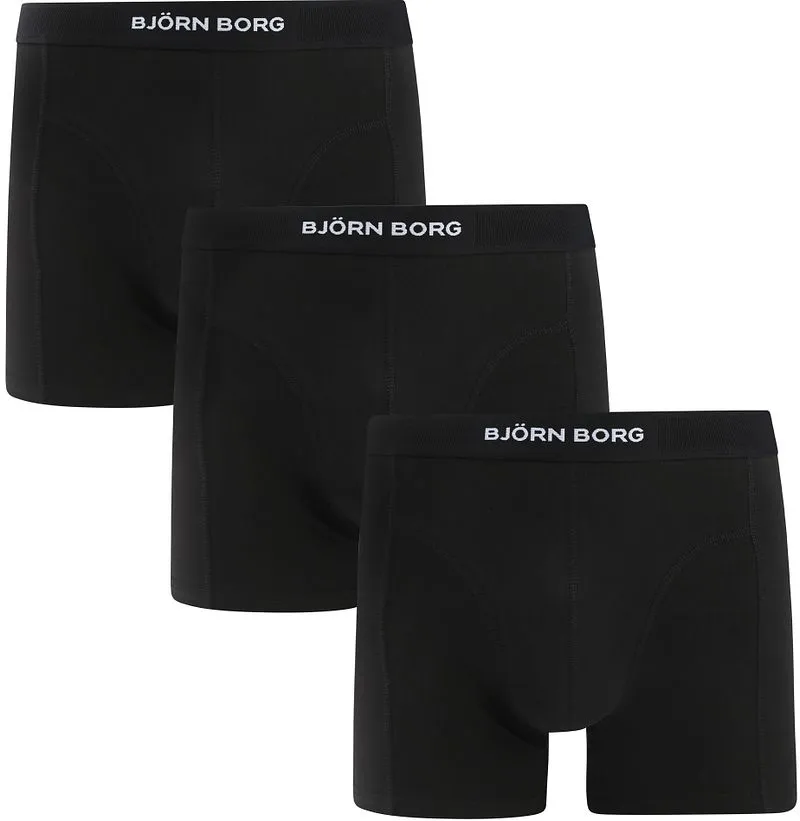 Bjorn Borg Bjorn Borg Bio-Baumwoll-Boxershorts 3er-Pack Schwarz, Schwarz, – Produktbild 2 von 3