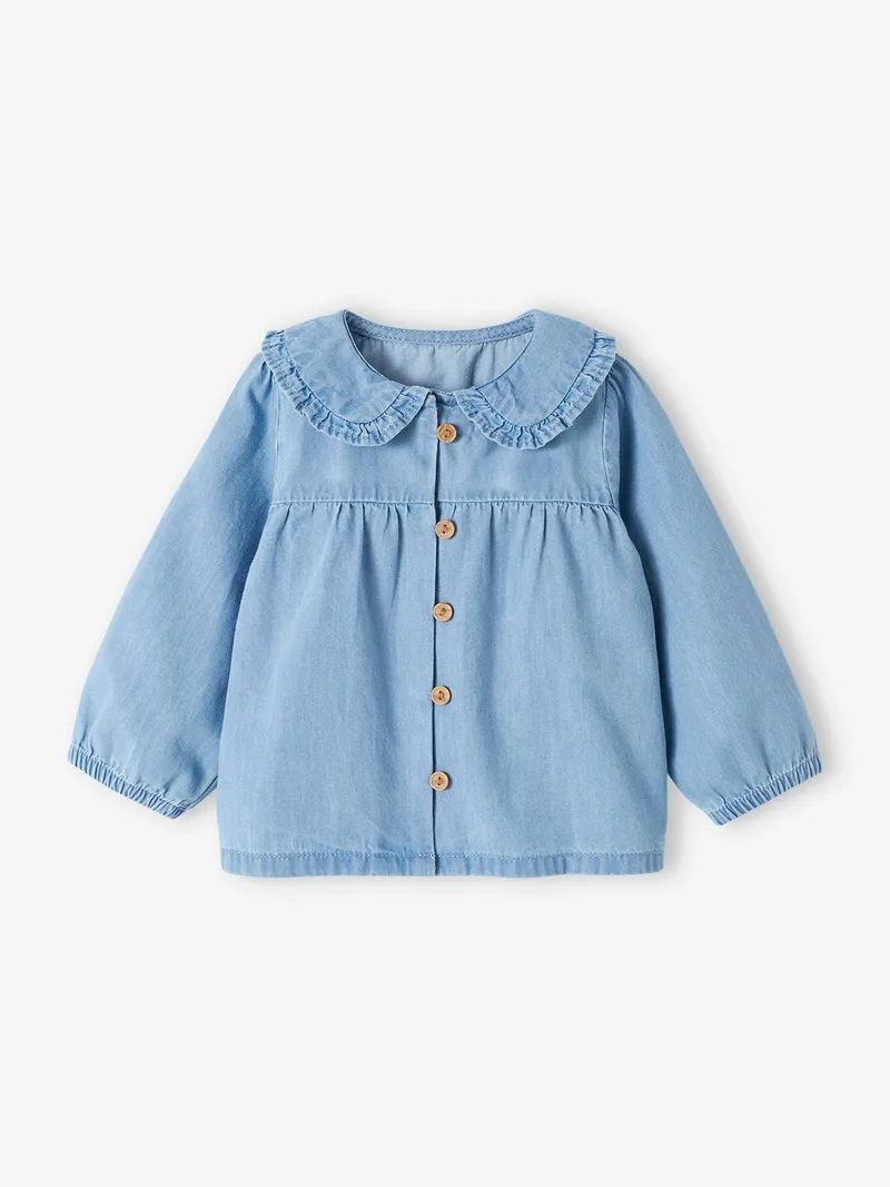 Vertbaudet Baby Bluse aus Light-Denim, Bleached, – Produktbild 2 von 4