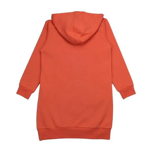 Walkiddy Kinder Sweatkleid GOTS zertifiziert Bio-Baumwolle, Orange, Kapuze, Walkiddy, Orange, – Produktbild 2 von 3