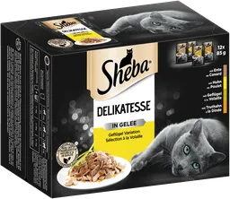 Sheba Sheba Portionsbeutel Mutlipack Delikatesse in Gelee Geflügel Variation 12 x 85g – Produktbild 1 von 1
