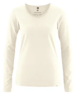 HempAge Hempage Damen vegan Langärmliges T-Shirt Cremefarben – Produktbild 1 von 1