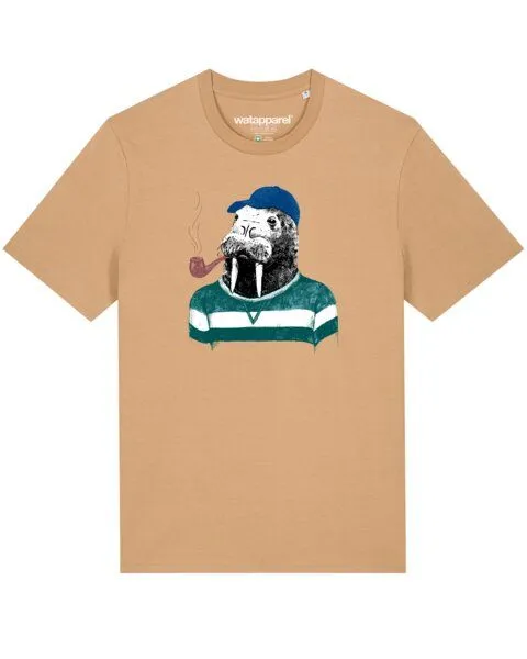 watapparel watapparel T-Shirt Unisex Walross, Latte, – Produktbild 1 von 3