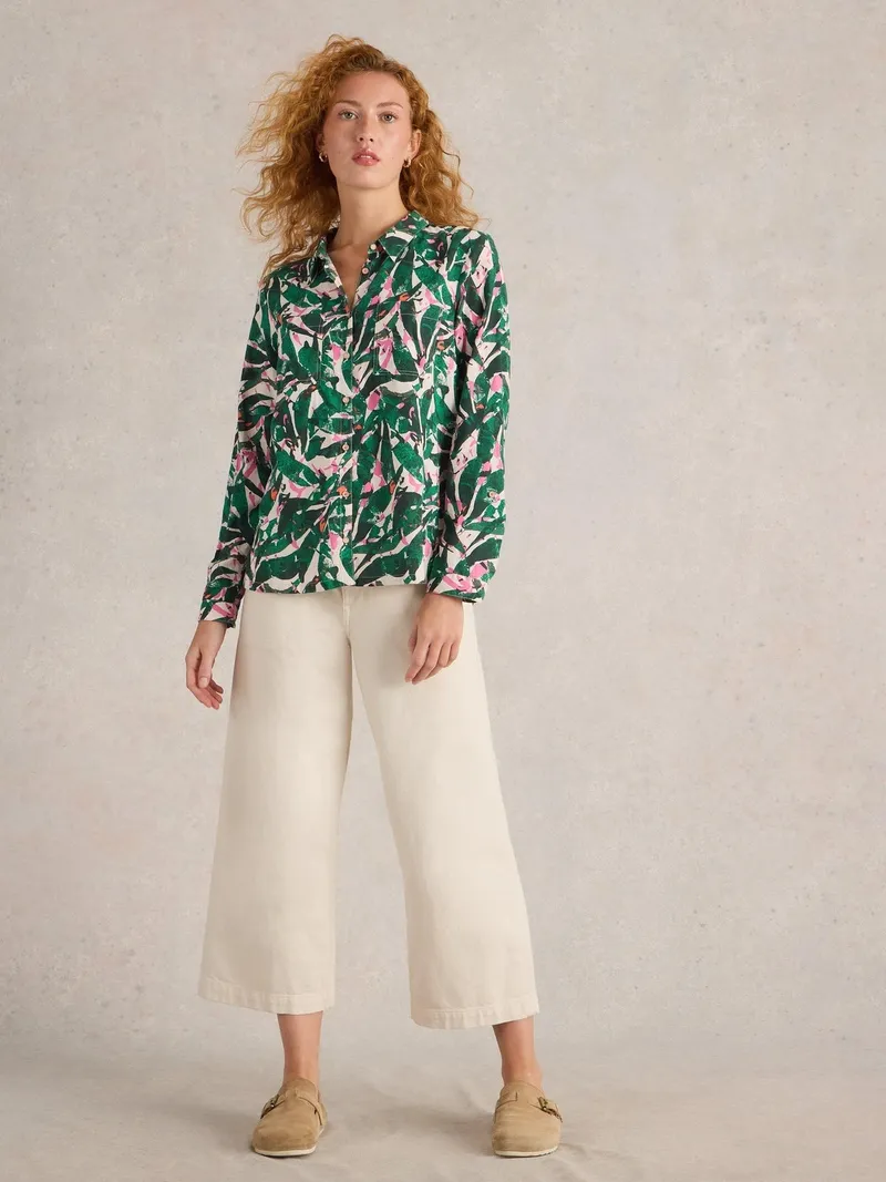 White Stuff Bluse Sophie aus Bio-Baumwolle - 36, Grün print, – Produktbild 2 von 4