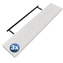 Casaria® Wandregal Schweberegal 110cm 3er-Set Weiß + Halterung – Produktbild 1 von 1