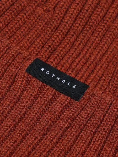 Rotholz Rotholz Mütze - Classic Ribbed Beanie - aus Wolle, Warm red (rot), – Produktbild 3 von 4