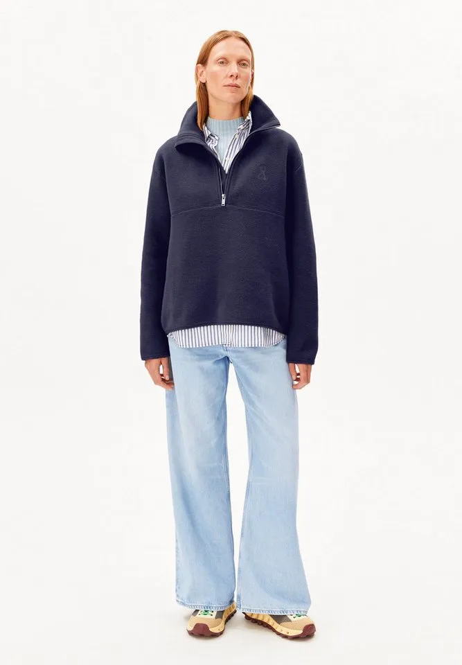 ARMEDANGELS ARMEDANGELS Sweatshirt HAARLEENAA Fleece-Sweatshirt aus Bio-Baumwolle Oversized Fit, Blau, – Produktbild 2 von 5