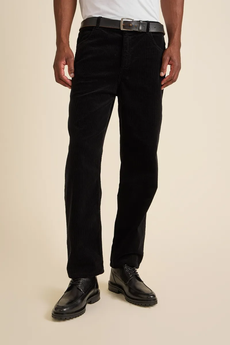 Côtelé Côtelé Herren vegan Hose Mit Geradem Bein Schwarz, Schwarz, – Produktbild 2 von 2