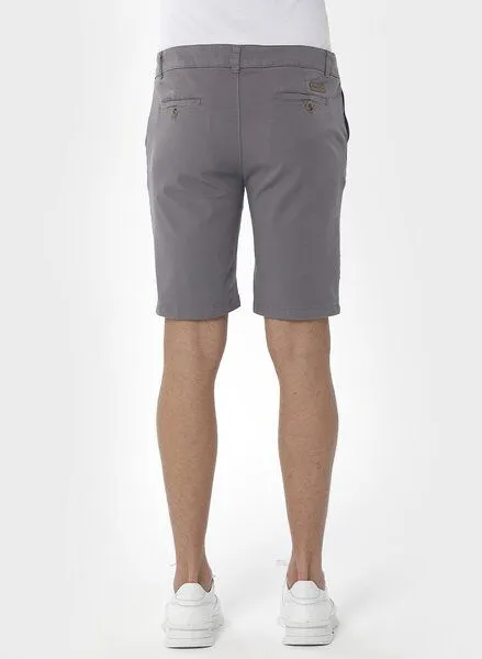 ORGANICATION ORGANICATION Slim Chino-Shorts aus Bio-Baumwolle, Grau(shadow), – Produktbild 4 von 4