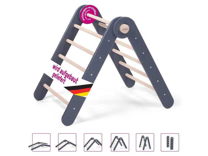 Babybay Babybay Kletterdreieck Littlefoot Maße: 60,6 x 18,2 x 81,3 cm, Grau, – Produktbild 2 von 2