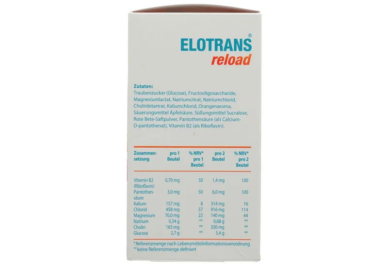 ELOTRANS ELOTRANS reload Elektrolyt-Pulver m.Vitaminen 15 Beutel Pulver – Produktbild 3 von 4