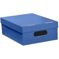 Aufbewahrungsbox "Color" aus Recyclingkarton, klein 24 x 32 x 11,5 cm, blau – Produktbild 1 von 1