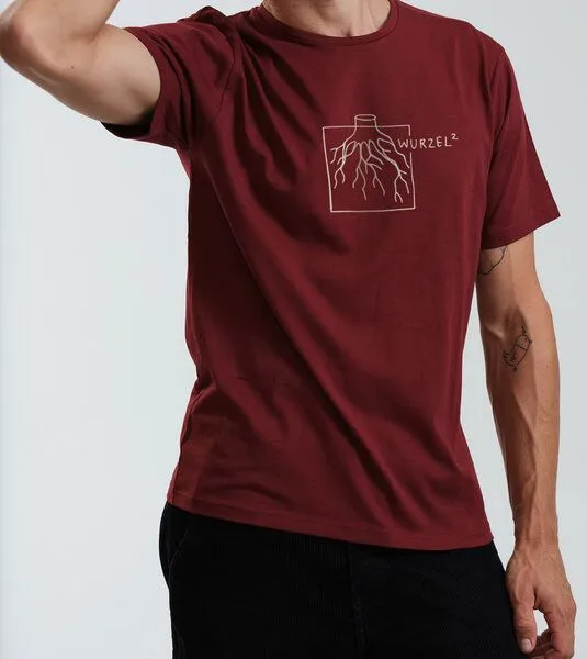 Gary Mash GARY MASH Shirt Quadratwurzel groß aus Biobaumwolle, Burgund, – Produktbild 4 von 4