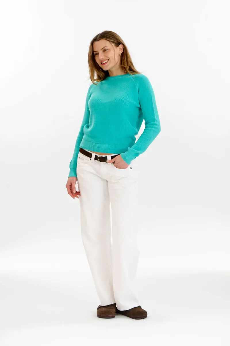 KOMODO KOMODO Damen vegan Jumper Damen Nebel Cyan, Teal, – Produktbild 2 von 2