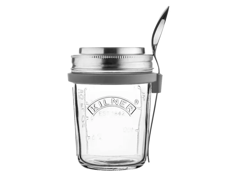 Kilner KILNER Schraubglas To Go für Müsli, Joghurt, Quark, 350 ml mit Löffel – Produktbild 1 von 1