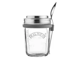 Kilner KILNER Schraubglas To Go für Müsli, Joghurt, Quark, 350 ml mit Löffel – Produktbild 1 von 1