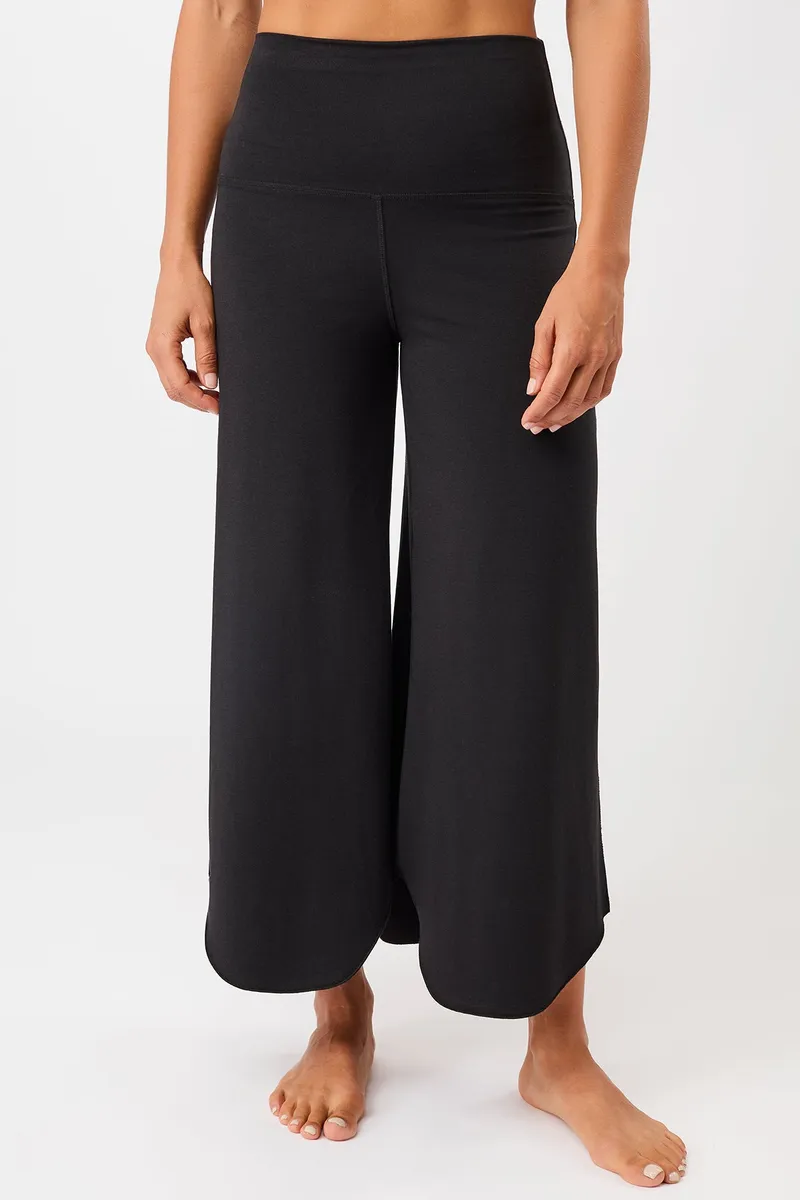 mandala MANDALA Damen vegan Hose Tulpe Schwarz, Schwarz, – Produktbild 1 von 2