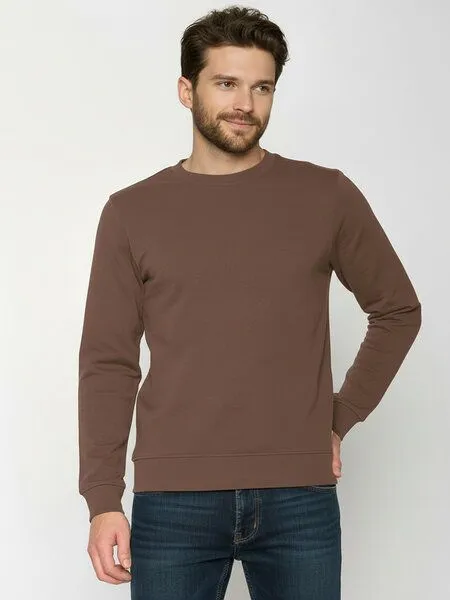 GreenBomb GREENBOMB Basic Wild - Gemütliches Sweatshirt aus Bio-Baumwolle / GOTS / Fair & Vegan, Braun (earth wood), – Produktbild 1 von 4