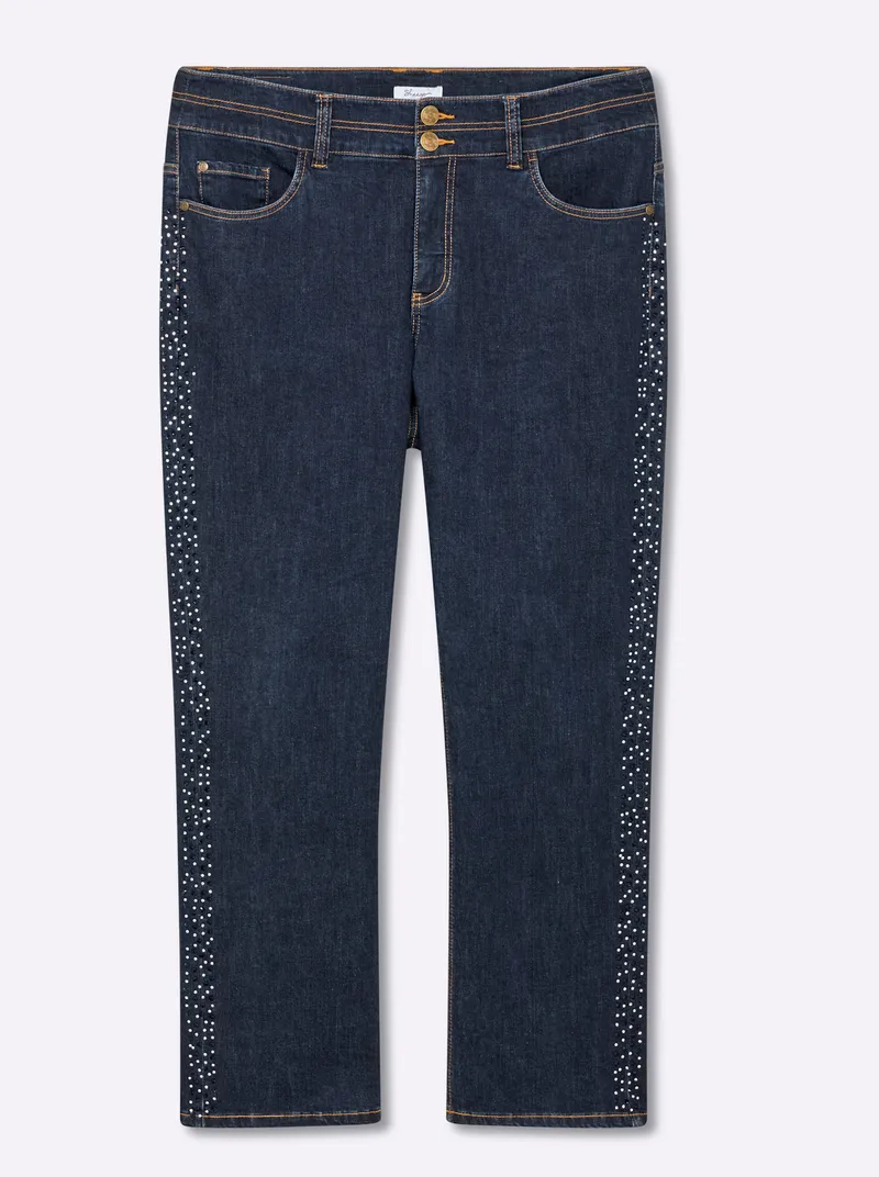 sheego Gerade Jeans dark blue, Dark blue, – Produktbild 1 von 2