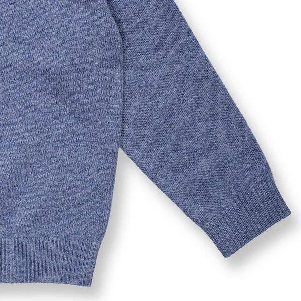 Sense Organics Sense Organics Kinder Rollkragenpullover aus Merinowolle, Modell FEOO, Denimblau melange, – Produktbild 3 von 3