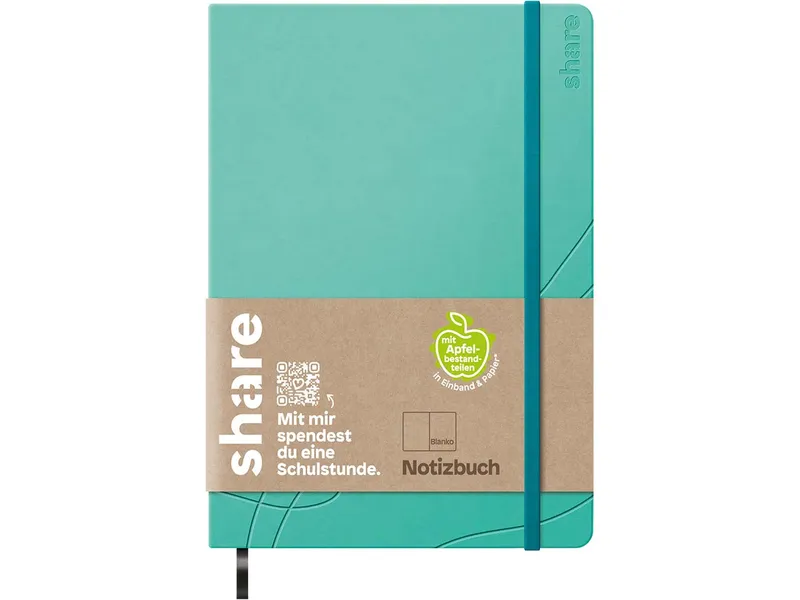 Share share Notizbuch DIN A6 blanko, türkis – Produktbild 1 von 1