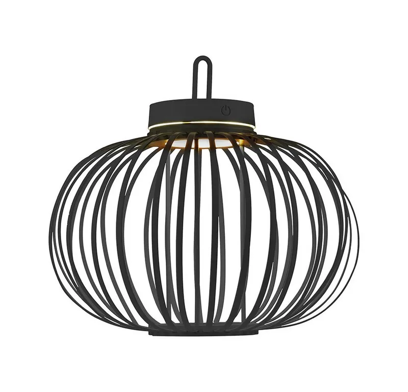 JUST LIGHT JUST LIGHT LED Außen-Tischleuchte, LED-Leuchtmittel fest verbaut, Warmweiß, LED Tischleuchte Pendellampe Akku Bambus schwarz USB Touchdimmer, Schwarz, – Produktbild 2 von 5