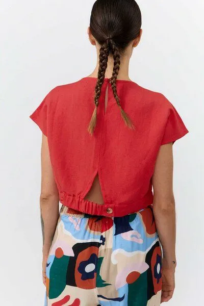 SUITE13LAB Suite13lab Cropped-Top HEBRON, Rot, – Produktbild 3 von 3