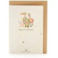 Die Stadtgärtner Die Stadtgärtner Wachsende Grußkarte zum Schulanfang I Back to School Karte mit Saatpapier I Mit Wildblumen-Samen zum Einpflanzen I Grußkarte mit Umschlag I 10,5 x 14,8 cm (DIN A6) I Kreative Geschenkidee für Kinder, Schule & Schulalltag – Produktbild 1 von 1