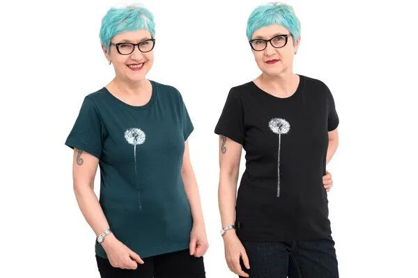Hirschkind Hirschkind Fair-Trade-Frauenshirt "Pusteblume" - Made in Kenia -, Dunkelgrün, – Produktbild 2 von 3