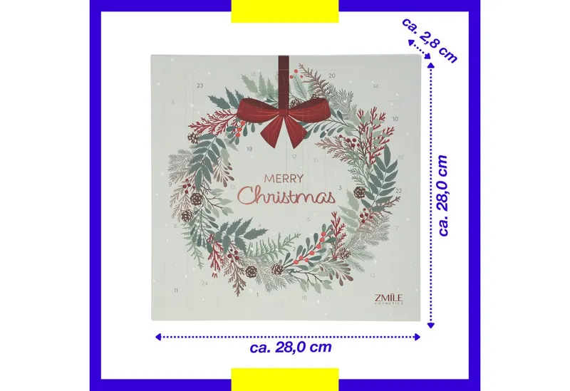 ZMILE COSMETICS Kosmetik-Adventskalender ZMILE COSMETICS Adventskalender Square Jingle and Glow vegane Kosmetik (24-tlg), Grün|rot, – Produktbild 5 von 5