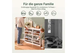 SoBuy Schuhkipper FSR79, Schuhschrank schmal, Schuhregal, Schuhbank, mit Klappen, mit 4 Klappen, in mehreren Farben, Schuhbank Schuhablage, für 16 Paar – Produktbild 1 von 1