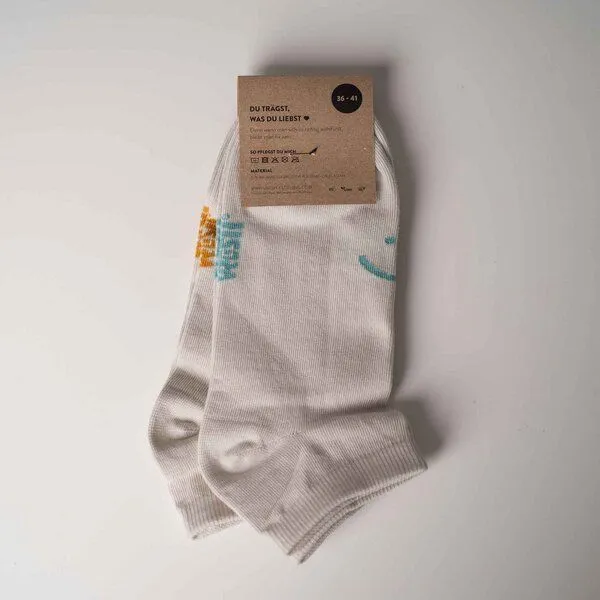 Vresh Clothing Vresh Clothing 2er Pack Sav - Sneaker Socken aus Biobaumwoll-Mix, Beige, – Produktbild 4 von 4
